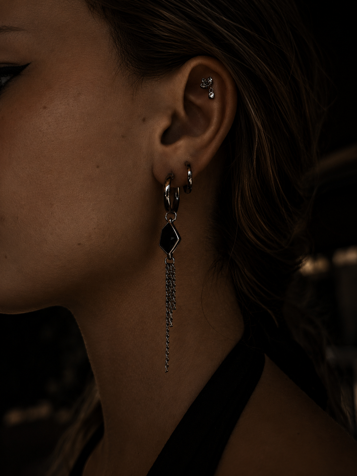 Black stone earings