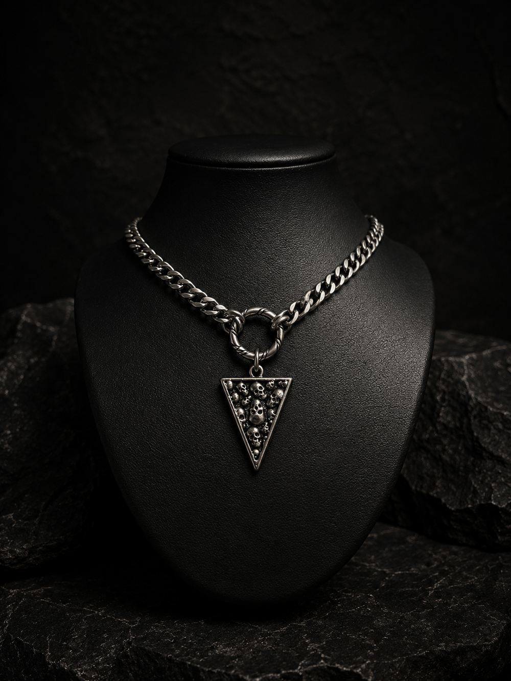 Skull pyramid necklace
