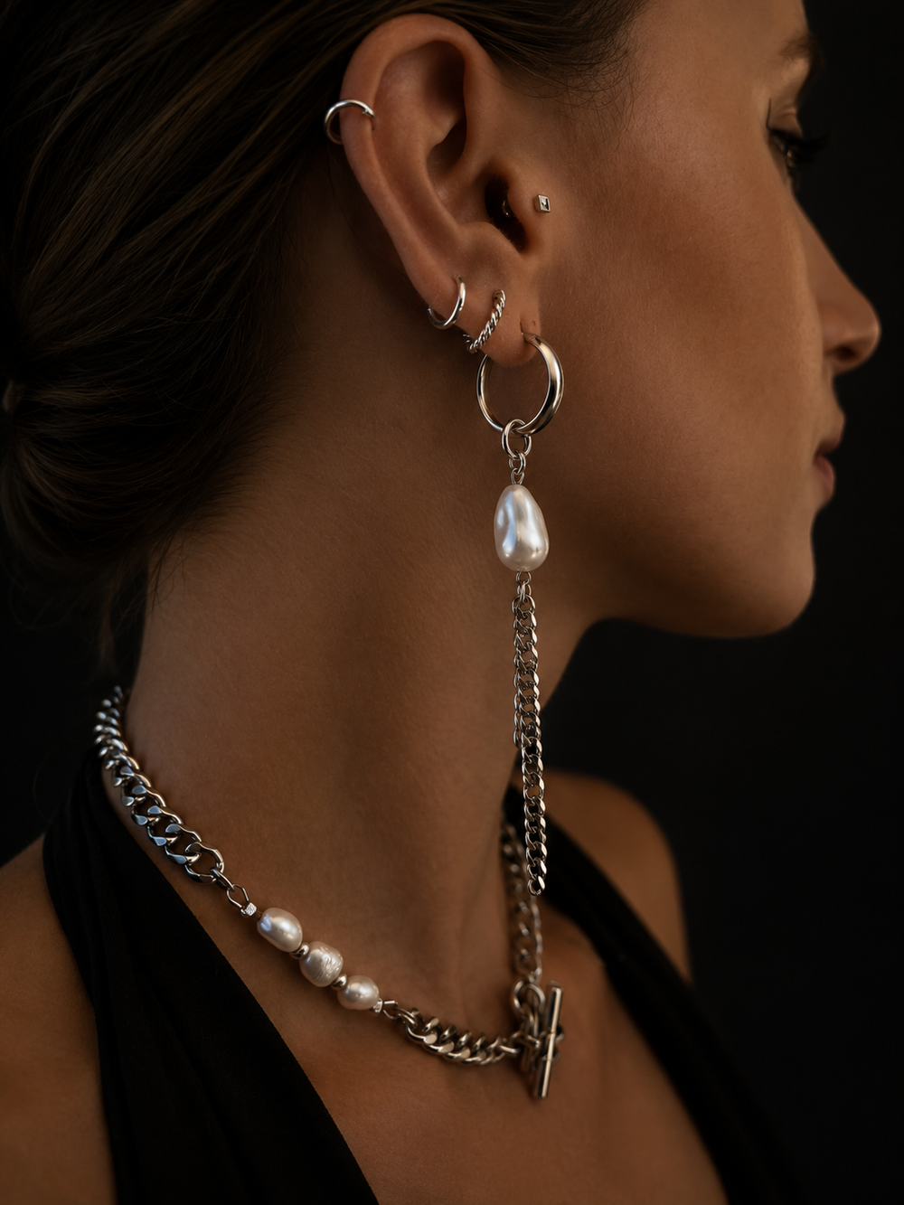 Swarovski pearl earings